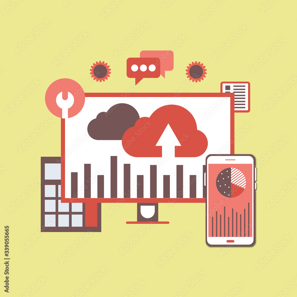 Poster website analytics and seo data analysis concept