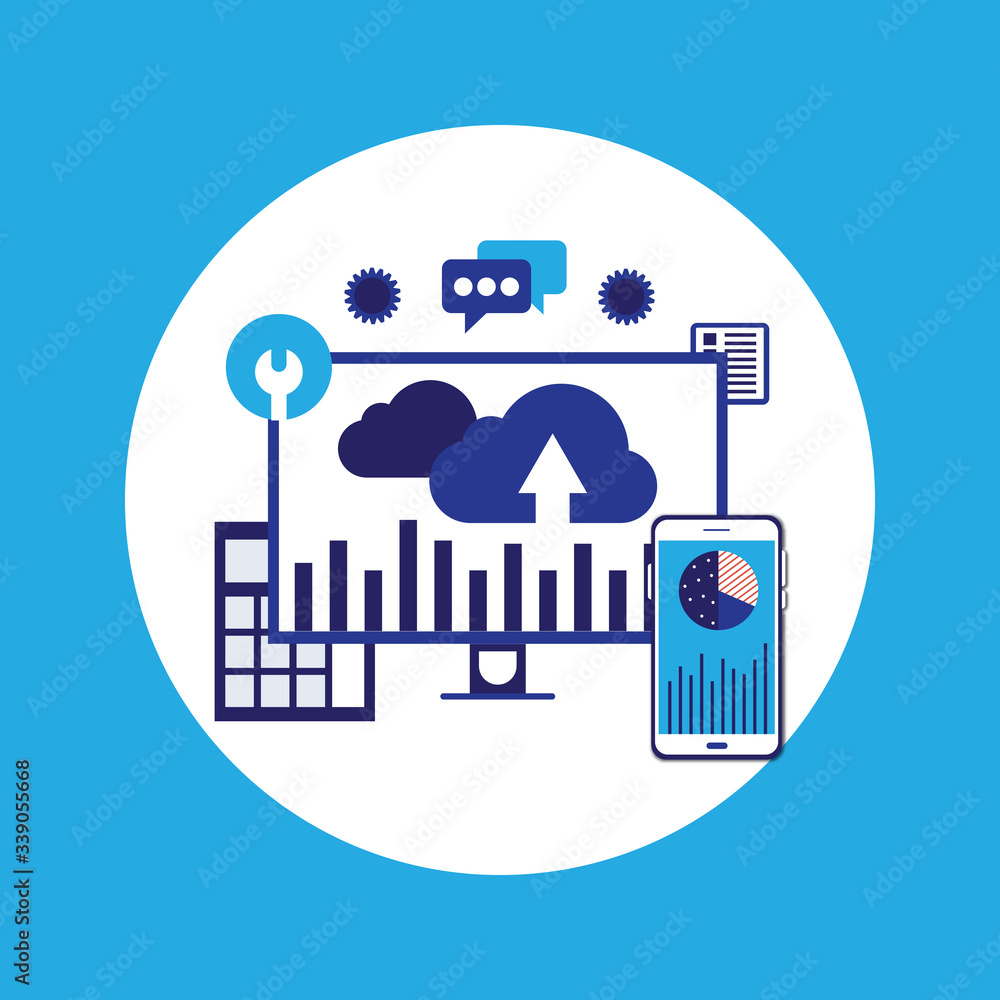 Poster website analytics and seo data analysis concept