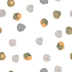 Simple minimalism seamless pattern with gouache pastel color stains, modern style.