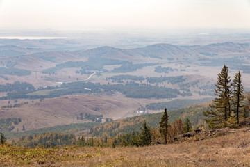 South Ural mountains in the vicinity of Bannoe lake. Metallurgist-magnitogorsk ski resort, republic Bashkortostan, Russia