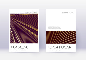 Minimal cover design template set. Gold abstract l