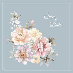 Watercolor flowers illustration