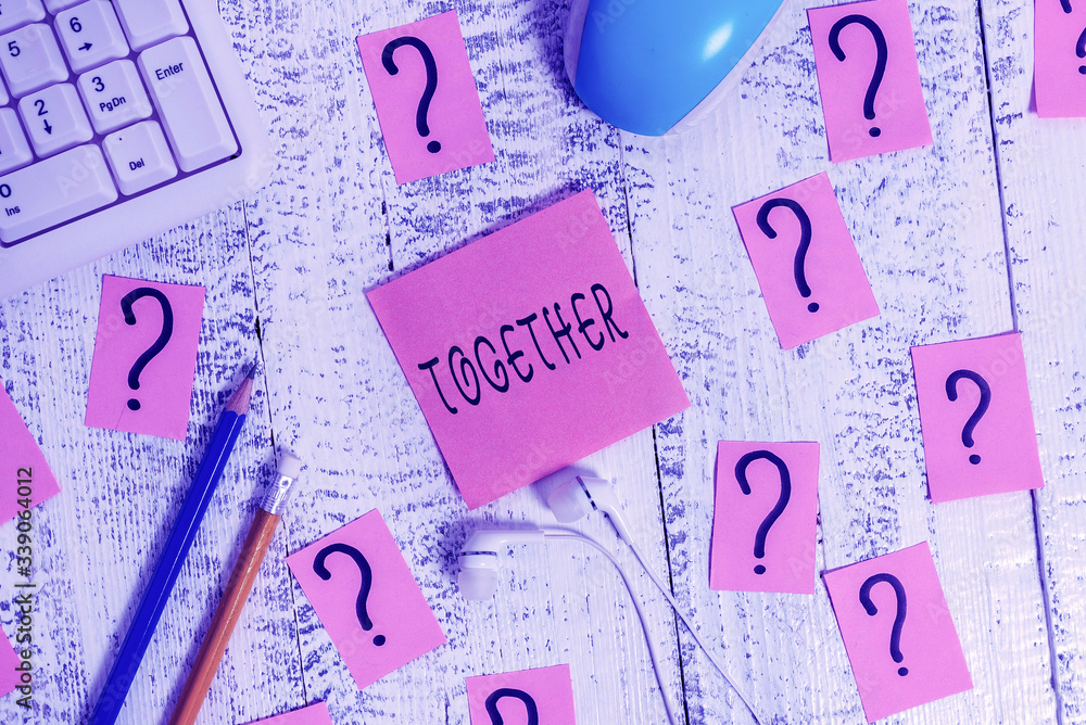 Aufkleber handwriting text writing together. conceptual photo a close and harmonious relationship in which the