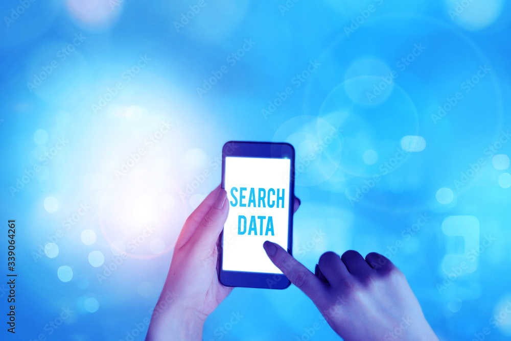 Poster word writing text search data. business photo showcasing efficient retrieval of specific items from 