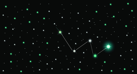 A symbol of astronomy constellation named Cassiopea