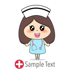 Cartoon character Nurse Design, Medical worker, Medical concept. Vector illustration.