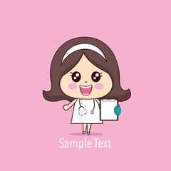 Cartoon character Doctor Design, Medical worker, Medical concept. Vector illustration..