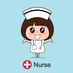 Cartoon character Nurse Design, Medical worker, Medical concept. Vector illustration.