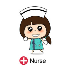 Cartoon character Nurse Design, Medical worker, Medical concept. Vector illustration.