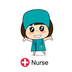 Cartoon character Nurse Design, Medical worker, Medical concept. Vector illustration.