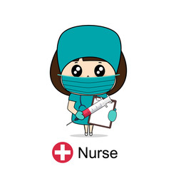 Cartoon character Nurse Design, Medical worker, Medical concept. Vector illustration.