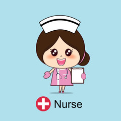 Cartoon character Nurse Design, Medical worker, Medical concept. Vector illustration.
