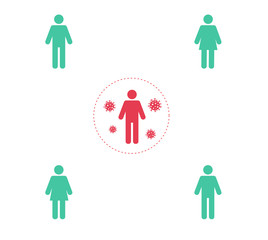 Social distancing. Keep the 1-2 meter distance. Coronovirus epidemic protective. Vector illustration