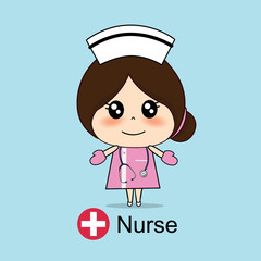 Cartoon character Nurse Design, Medical worker, Medical concept. Vector illustration.