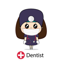 Dentist, Cartoon character Dentist Design, Medical worker, Medical concept. Vector illustration.
