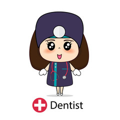 Dentist, Cartoon character Dentist Design, Medical worker, Medical concept. Vector illustration.