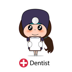 Dentist, Cartoon character Dentist Design, Medical worker, Medical concept. Vector illustration.