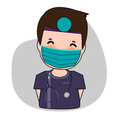 Dentist, Cartoon character Dentist Design, Medical worker, Medical concept. Vector illustration.