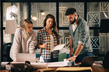 Successful teamwork. Business people in office.	