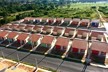 Panoramic view of popular houses. Great landscape.