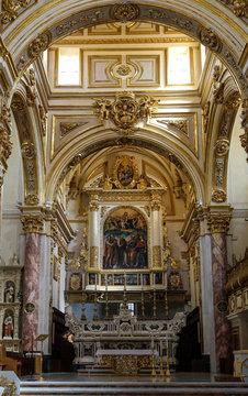  Paintings and decorations in the interiors of Matera Cathedral, Basilicata,  Italy