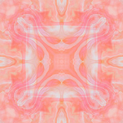 Symmetry image. Abstraction. Digital illustration. Psychodelic LSD visual effect. Fractals. Pink color. 