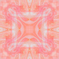 Symmetry image. Abstraction. Digital illustration. Psychodelic LSD visual effect. Fractals. Pink color. 