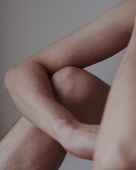 man body on grey background