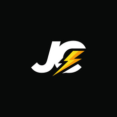 Initial Letter C with Lightning