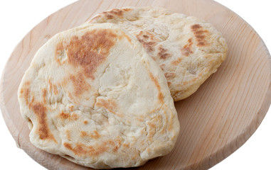 Traditional flat bread. Fresh and delicious homemade bread.