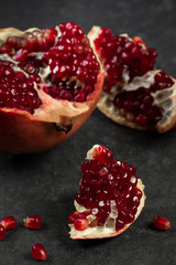 pomegranate on a dark background