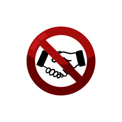 No Handshake icon. No dealing. No collaboration sign isolated on white background