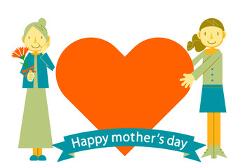 happy mother's day heart frame