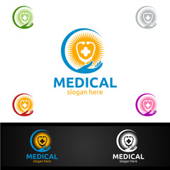 Cross Medical Hospital Logo for Emergency Clinic or Volunteers Concept