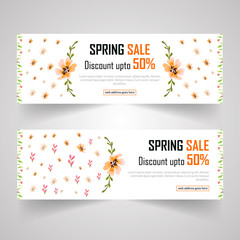 Spring Sale Floral Web banner Template