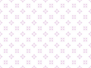 Flower geometric pattern. Seamless vector background. White and pink ornament