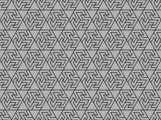 The geometric pattern with lines. Seamless vector background. Black and grey texture. Graphic modern pattern. Simple lattice graphic design