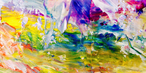 Colorful abstract background wallpaper. Modern motif visual art.  Mixtures of oil paint. Trendy...