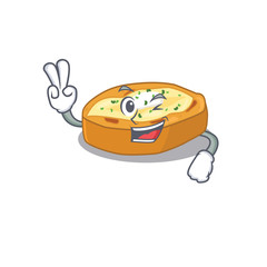 Happy baked potatoes cartoon design concept with two fingers