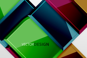 Glossy glass squares with round elements geometric composition. Abstract geometric background with 3d effect composition For Wallpaper, Banner, Background, Card, Book Illustration, landing page