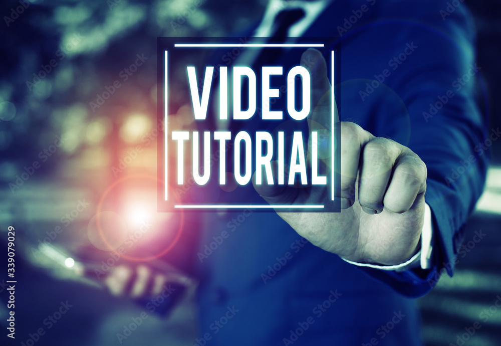 Poster handwriting text writing video tutorial. conceptual photo method of transferring knowledge through a