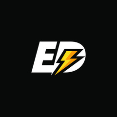 Initial Letter ED with Lightning