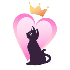 ハートと王冠と猫