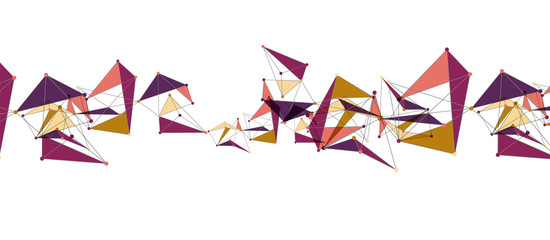Fototapeta premium Line points connections, triangular technology design. Abstract geometric background