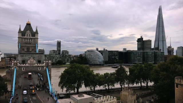 Overlooking Tower Bridge of London and Shard