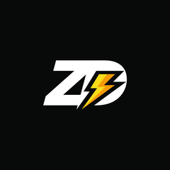 Initial Letter ZD with Lightning