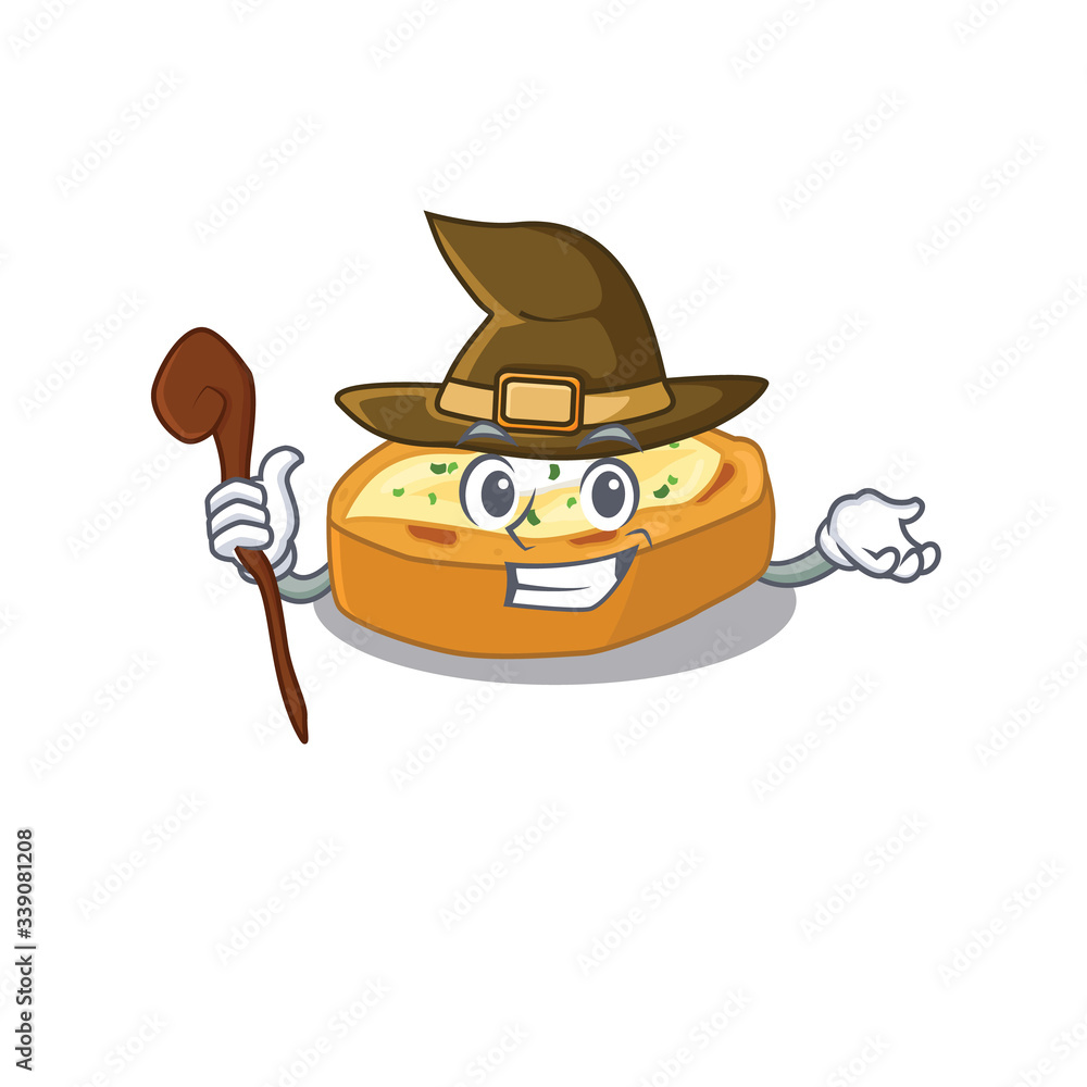 Poster Baked potatoes sneaky and tricky witch cartoon character