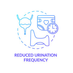 Reduced urination frequency blue concept icon. Problem with digestive system sign. Unwell bladder. Rotavirus symptom idea thin line illustration. Vector isolated outline RGB color drawing