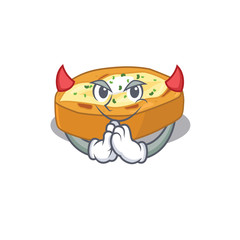 Baked potatoes dressed as devil cartoon character design style