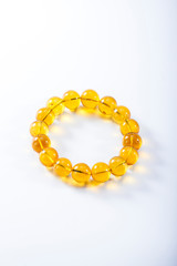 A string of crystal yellow amber bracelets